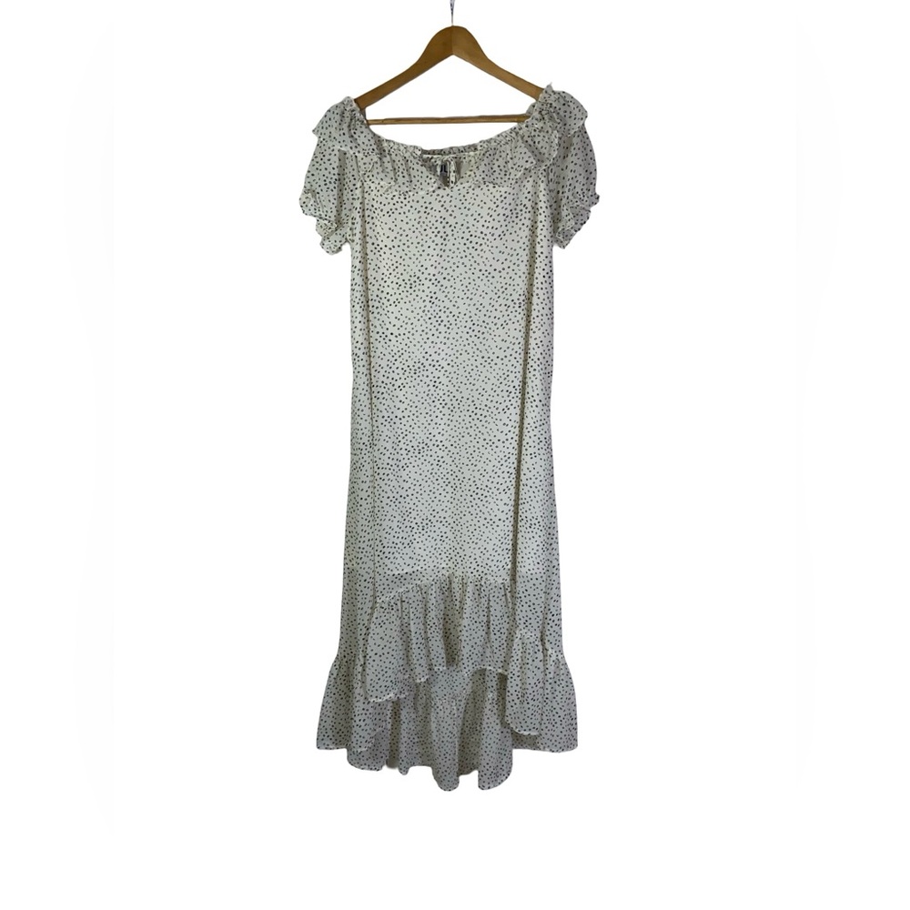 Uli‎ Herzner off white blouson midi dress size S/M